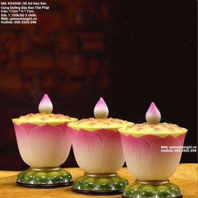 HŨ SỨ HOA SEN CÚNG DƯỜNG BÀY BAN THỜ PHẬT